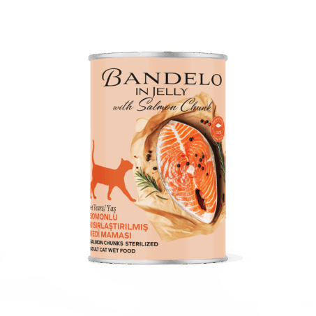 Bandelo Jöle İçinde Somonlu Kısırlaştırılmış Tam ve Dengeli Yaş Yetişkin Kedi Maması