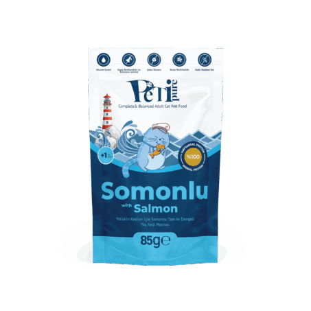 Petipure Jöle İçinde Somonlu Yetişkin Yaş Kedi Maması
