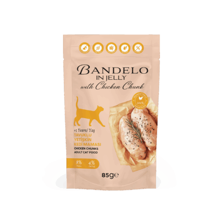 Bandelo Jöle İçinde Tavuklu Yetişkin Yaş Kedi Maması