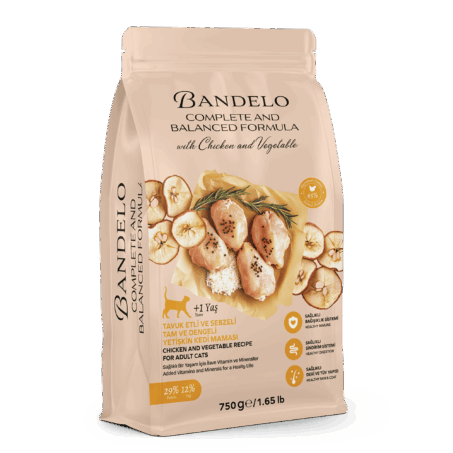 Bandelo Tavuklu ve Sebzeli Yetişkin Kuru Kedi Maması