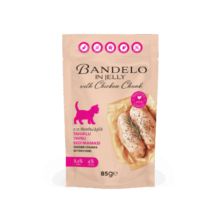 Bandelo Jöle İçinde Tavuklu Yavru Yaş Kedi Maması